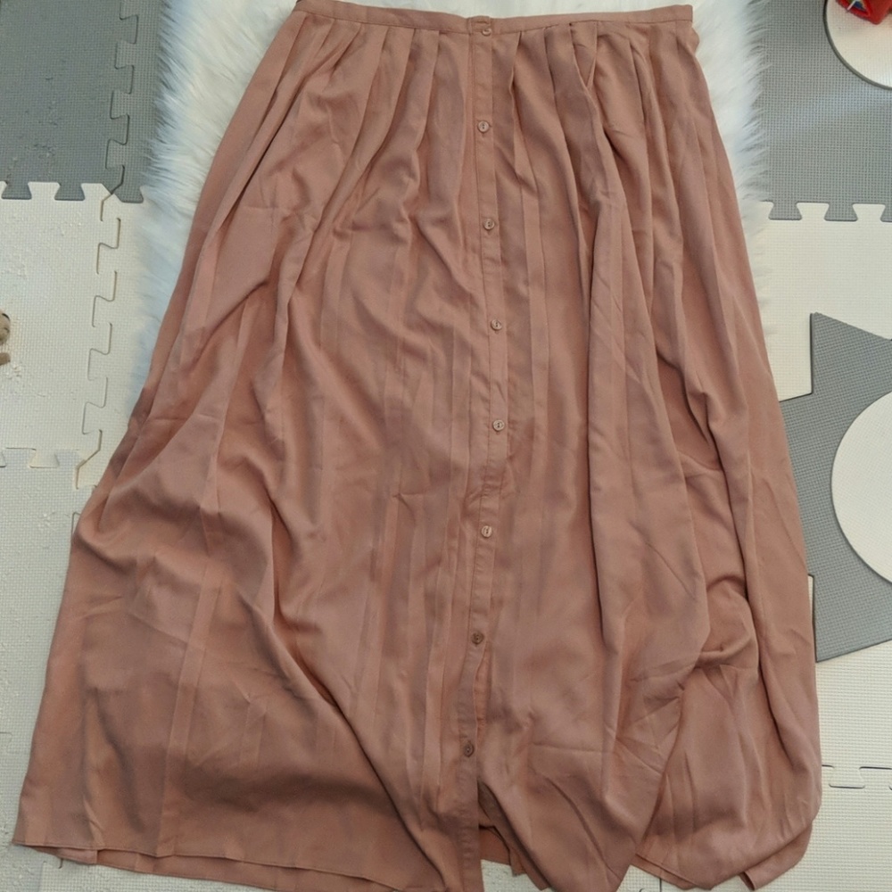 LC Lauren Conrad pleated maxi button up skirt